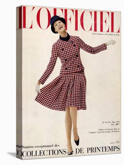 L'Officiel, March 1965 - Tailleur de Christian Dior Entopkapi Pure Laine Peignée de Raimon-Guégan-Stretched Canvas