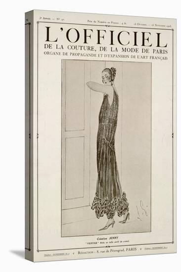 L'Officiel, October-November 1923 - Vertige Robe en Tulle Perlé de Cristal-Jenny-Stretched Canvas