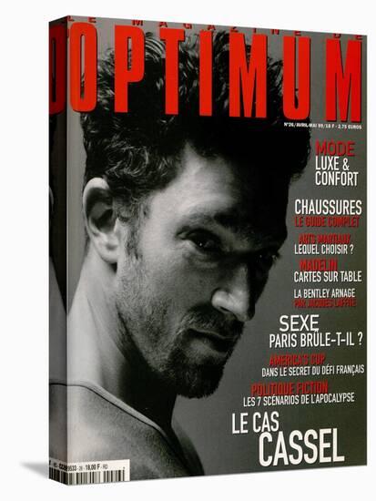 L'Optimum, April-May 1999 - Vincent Cassel Porte un Tee-Shirt Col V en Coton Chiné Calvin Klein-Antonio Spinoza-Stretched Canvas