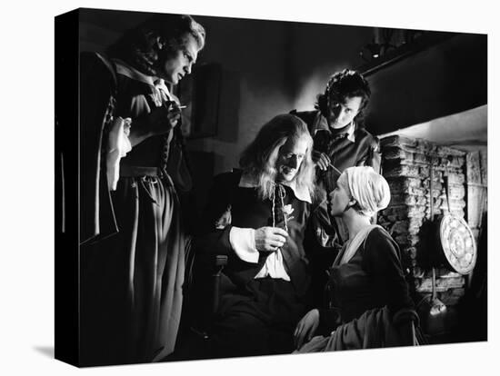 La Belle and la Bete by JeanCocteau with Jean Marais, Marcel Andre, Michel Auclair and Josette Day,-null-Stretched Canvas