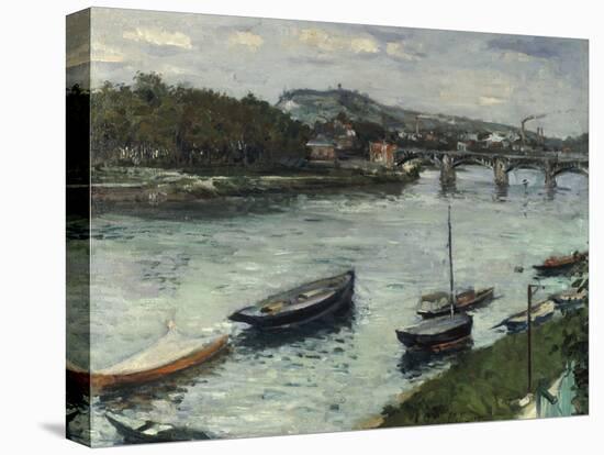 La Berge et le Pont d'Argenteuil, 1882-Gustave Caillebotte-Premier Image Canvas