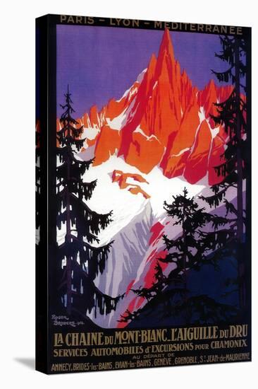 La Chaine De Mont-Blanc Vintage Poster - Europe-Lantern Press-Stretched Canvas