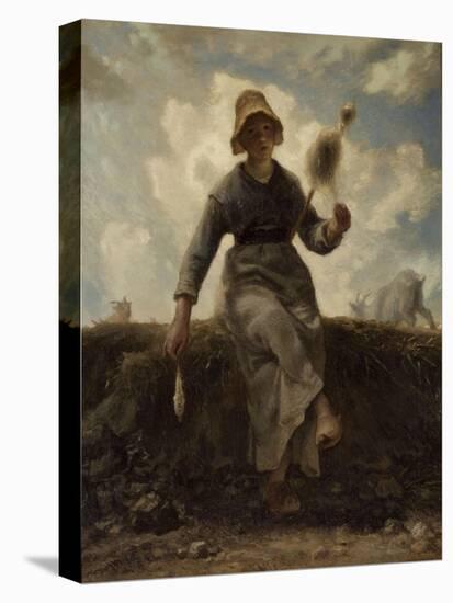 La Fileuse, chevri? auvergnate-Jean-François Millet-Premier Image Canvas