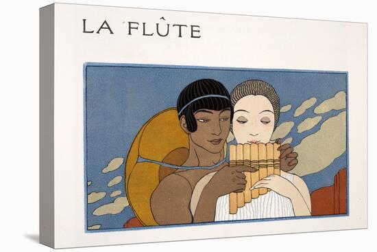 La Flute, Illustration from Les Chansons De Bilitis, by Pierre Louys, Pub. 1922 (Pochoir Print)-Georges Barbier-Premier Image Canvas