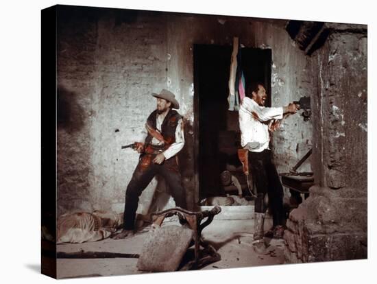 La Horde Sauvage THE WILD BUNCH by Sam Peckinpah with Ben Johnson and Warren Oates, 1969 (photo)-null-Stretched Canvas