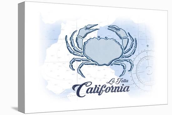 La Jolla, California - Crab - Blue - Coastal Icon-Lantern Press-Stretched Canvas