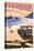La Jolla, California - Woody on Beach-Lantern Press-Stretched Canvas