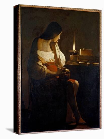 La Madeleine Has the Night Light Painting (Vanite) by Georges De La Tour (1593-1652) 17Th Century S-Georges De La Tour-Premier Image Canvas