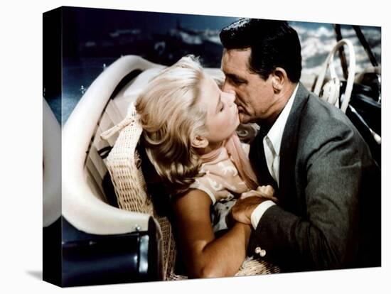 La Main au Collet TO CATCH A THIEF by AlfredHitchcock with Cary Grant and Grace Kelly, 1955 (photo)-null-Stretched Canvas