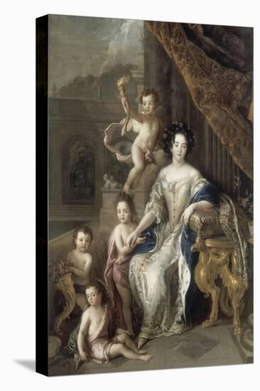 La marquise de Montespan entourée de ses quatre premiers enfants légitimés, en 1677-Charles de La Fosse-Premier Image Canvas