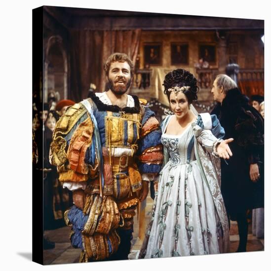 La Megere Apprivoisee THE TAMING OF THE SHREW by FrancoZeffirelli with Richard Burton and Elizabeth-null-Stretched Canvas