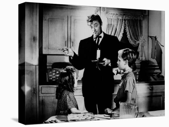 La nuit du Chasseur THE NIGHT OF THE HUNTER by CharlesLaughton with Sally Jane Bruce, Robert Mitchu-null-Stretched Canvas