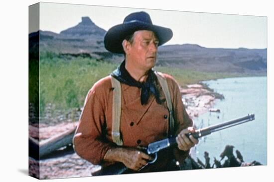 La Prisonniere du Desert THE SEARCHERS by JohnFord with John Wayne, 1956 (photo)-null-Stretched Canvas