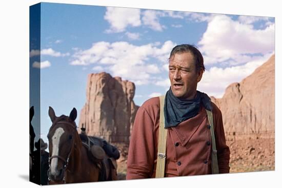 La Prisonniere du Desert THE SEARCHERS by JohnFord with John Wayne, 1956 (photo)-null-Stretched Canvas