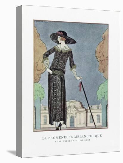 La Promeneuse Mélancolique, Pub. 1922 (Pochoir Print)-Georges Barbier-Premier Image Canvas