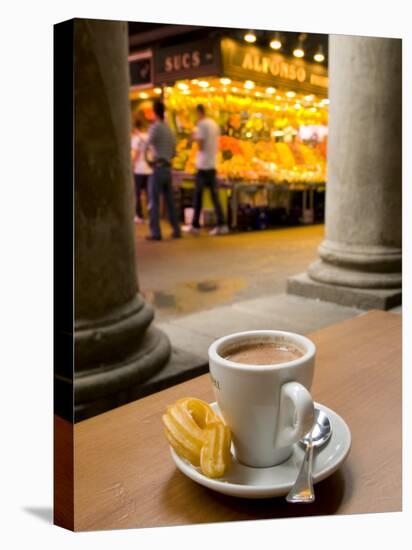 La Rambla, La Boqueria Market, Chocolate con Churros Breakfast, Barcelona, Spain-Alan Copson-Premier Image Canvas