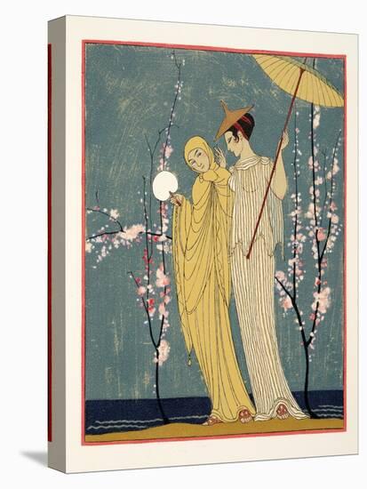 La Rencontre, Illustration from Les Chansons De Bilitis, by Pierre Louys, Pub. 1922 (Pochoir Print)-Georges Barbier-Premier Image Canvas