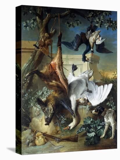 La Retour De Chasse: a Hunting Dog Guarding Dead Game-Jean-Baptiste Oudry-Premier Image Canvas