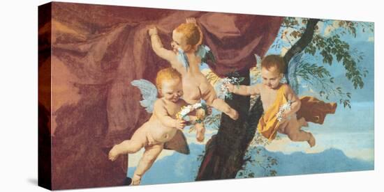 La Sainte Famille (detail)-Nicolas Poussin-Stretched Canvas