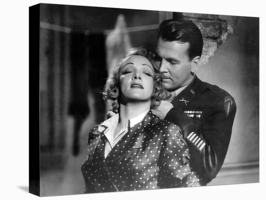La scandaleuse by Berlin A Foreign Affair by BillyWilder with Marlene Dietrich and John Lund, 1948 -null-Stretched Canvas