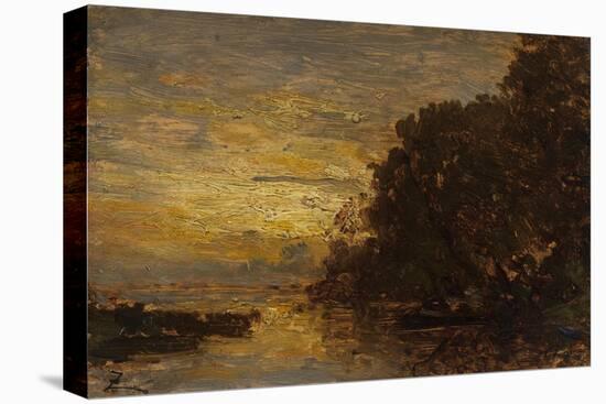 La Seine à Billancourt, coucher de soleil-Félix Ziem-Premier Image Canvas