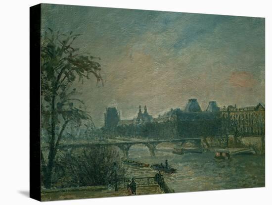 La Seine et le Louvre, 1903 Paris: Seine river and Louvre Palace. Canvas 46 x 55 cm R. F. 1972-32.-Camille Pissarro-Premier Image Canvas