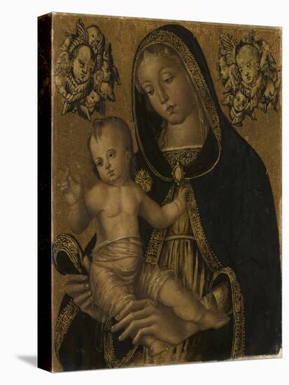 La Vierge et l'Enfant, avec deux chérubins-null-Premier Image Canvas