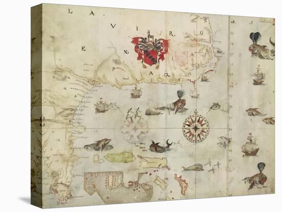 La Virgenia Pars: a Map of the East Coast of N. America-John White-Stretched Canvas