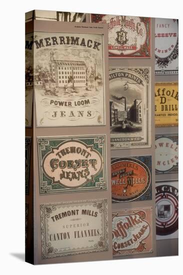 Labels for Cloth Woven at 19th-Century Textile Mills, Displayed in Lowell, Massachusetts-null-Premier Image Canvas