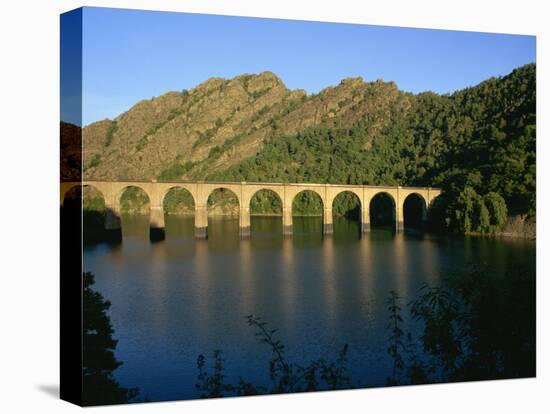 Lac De Villefort and Railway Viaduct, Cevennes, Lozere, Languedoc-Roussillon, France, Europe-David Hughes-Premier Image Canvas