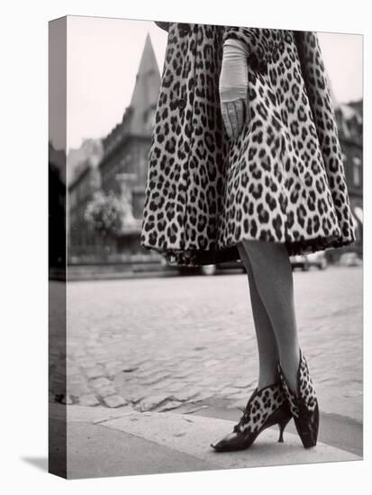 Laced Bootees of Leopard, to Match Coat, Designed by Dior-Paul Schutzer-Premier Image Canvas