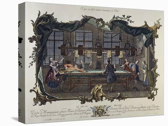 Ladies and Gentlemen Playing Billiards, by Johann Esaias Nilson (1721-1788), Germany, 18th Century-null-Premier Image Canvas