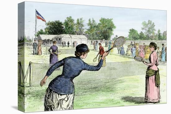 Ladies Lawn Tennis Tournament at the Staten Island Cricket Club, NY, 1870s-null-Premier Image Canvas