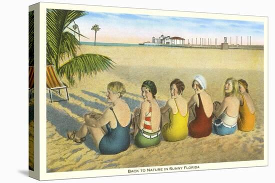 Ladies on Beach, Florida-null-Stretched Canvas