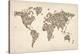 Ladies Shoes Map of the World Map-Michael Tompsett-Stretched Canvas
