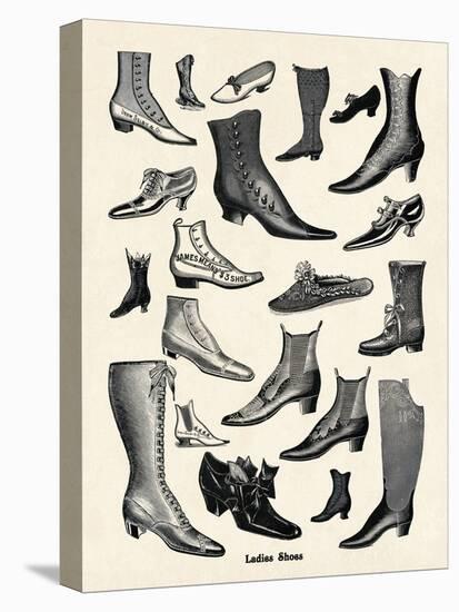 Ladies Shoes-The Vintage Collection-Stretched Canvas
