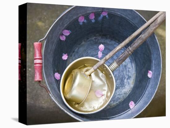 Ladling peach blossoms from a water pail-null-Premier Image Canvas