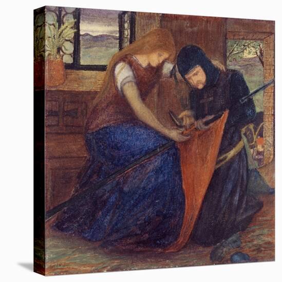 Lady Affixing Pennant to a Knight's Spear-Elizabeth Eleanor Siddal-Premier Image Canvas