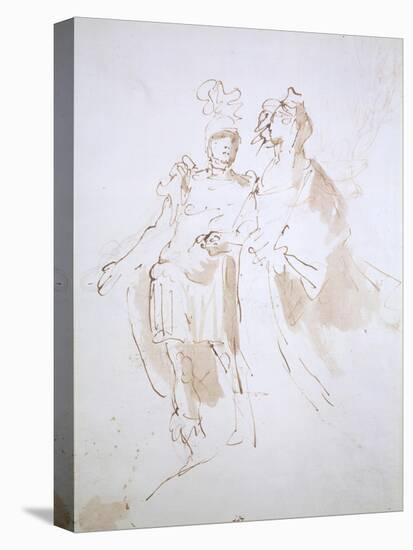 Lady and Warrior-Giambattista Tiepolo-Premier Image Canvas