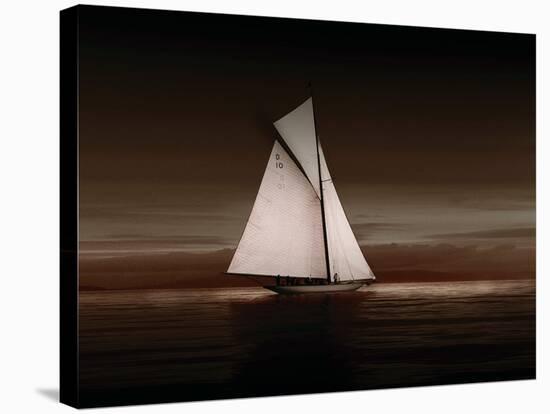 Lady Anne Sailing Sepia-Ben Wood-Stretched Canvas