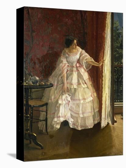Lady at the Window, Feeding Birds, 1850-Alfred Stevens-Premier Image Canvas