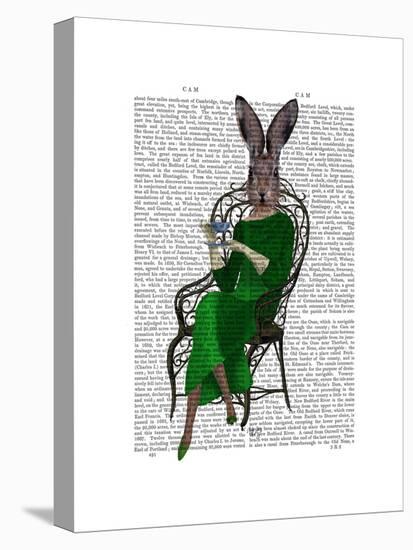 Lady Bella Rabbit Taking Tea-Fab Funky-Stretched Canvas