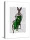 Lady Bella Rabbit Taking Tea-Fab Funky-Stretched Canvas