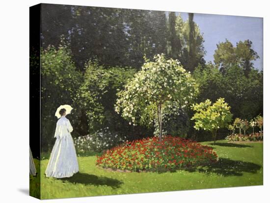 Lady in the Garden, 1867-Claude Monet-Premier Image Canvas