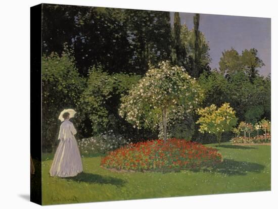 Lady in the Garden, 1867-Claude Monet-Premier Image Canvas