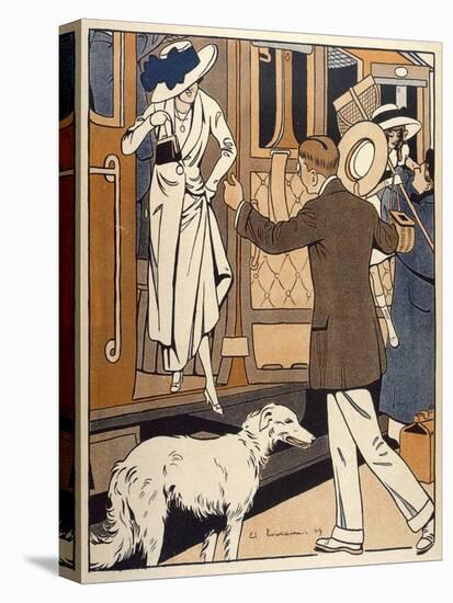 Lady is Welcomed as She Arrives at a Station-Ed Touraine-Stretched Canvas