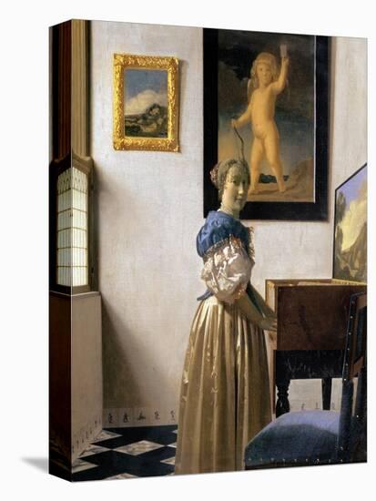 Lady Standing at the Virginal, circa 1672-73-Johannes Vermeer-Premier Image Canvas
