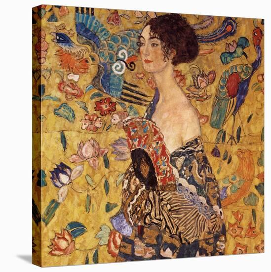 Lady with a Fan-Gustav Klimt-Stretched Canvas