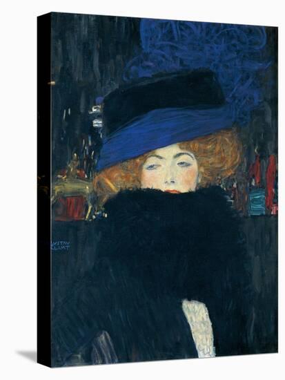 Lady with a Hat and a Feather Boa-Gustav Klimt-Premier Image Canvas