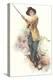 Lady with Fishing Rod-null-Stretched Canvas